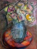 mixed media painting on canvas