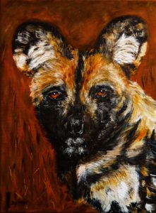 African Painted dog portrait