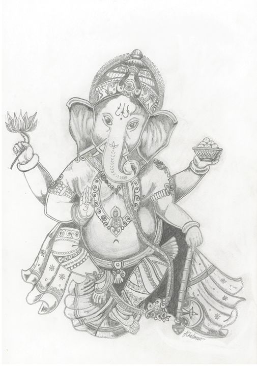 Shree Ganesha Drawing | How to Draw Lord Ganesha Easy and Step by Step | Ganesha  drawing, Book art drawings, Ganesh art paintings