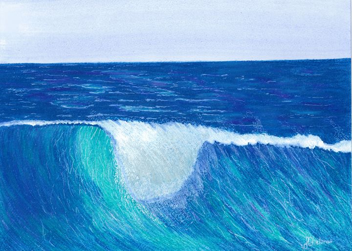 Chalk Pastel, 'Serenity', 11x 14 - Kari Nance - Drawings & Illustration,  Landscapes & Nature, Beach & Ocean, Waves - ArtPal