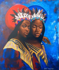 ZULU TWINS - Chris Thinambo - Paintings & Prints, Ethnic, Cultural, &  Tribal, African, African Society & Peoples - ArtPal