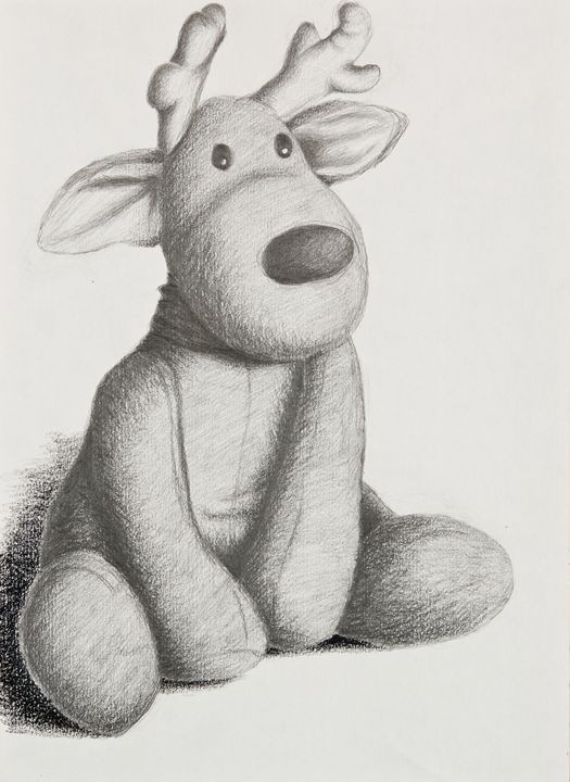 Stuffed Toy Reindeer - JK Art Life - Drawings & Illustration, Still Life, Toys - ArtPal Stuffed Toy Reindeer - JK Art Life - Drawings & Illustration, Still Life, Toys - ArtPal