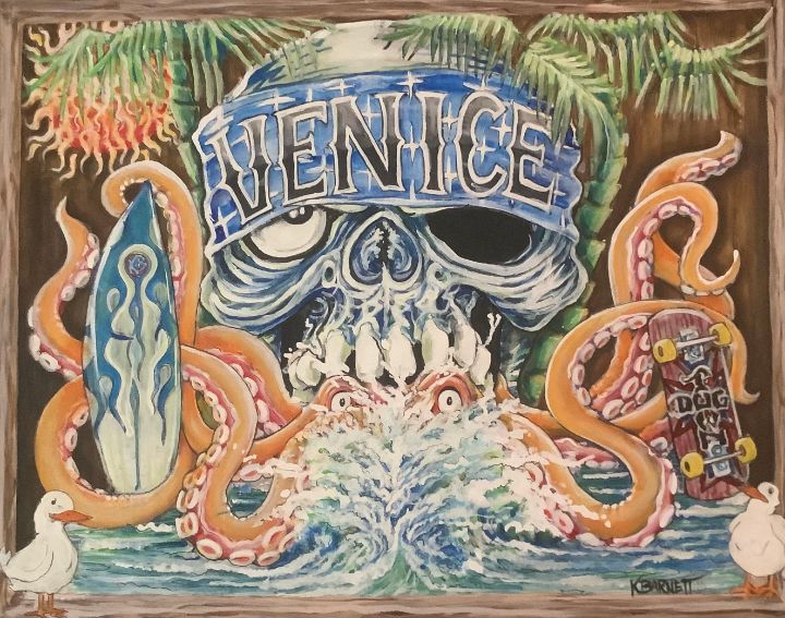 Venice Skull skate and surf - Barnwear - Paintings & Prints