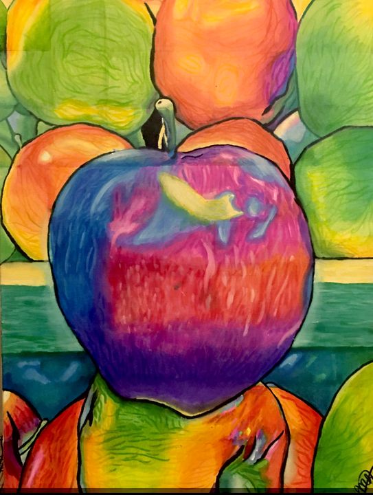 Clapple (colorful apple) - Mckensie Salazar - Paintings & Prints