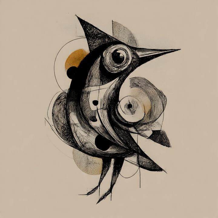 Abstract Bird Sketch Art - Tes112Designs - Digital Art & AI, Abstract ...