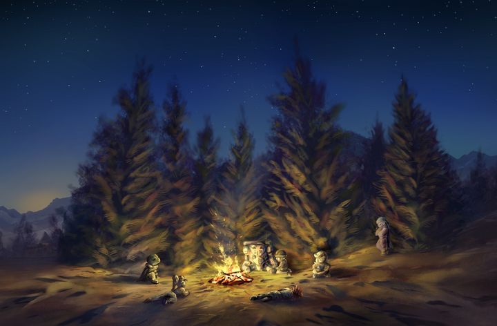 Chrono Trigger - Forest Campfire - Retro Game Art - Paintings & Prints ...