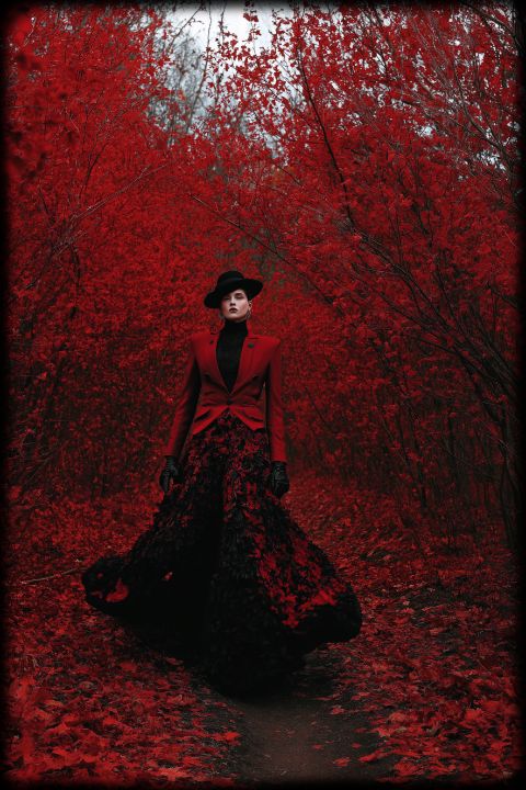 Portrait of the lady in red - Abstract art - Photography, People ...