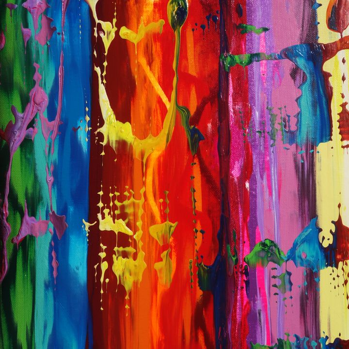 Colorful abstract stripes painting - Abstract art - Paintings & Prints ...