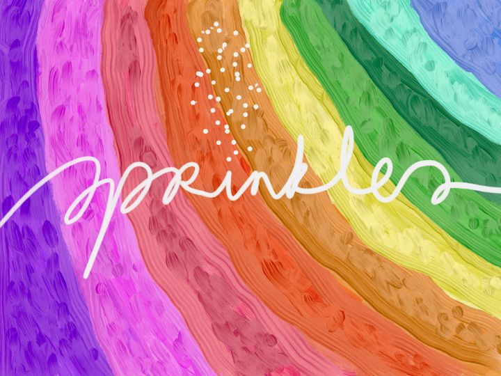 Sprinkles text rainbow - Hooked