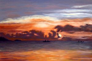 St. John Sunset - The View Out My Window: paintings by Gary Conger