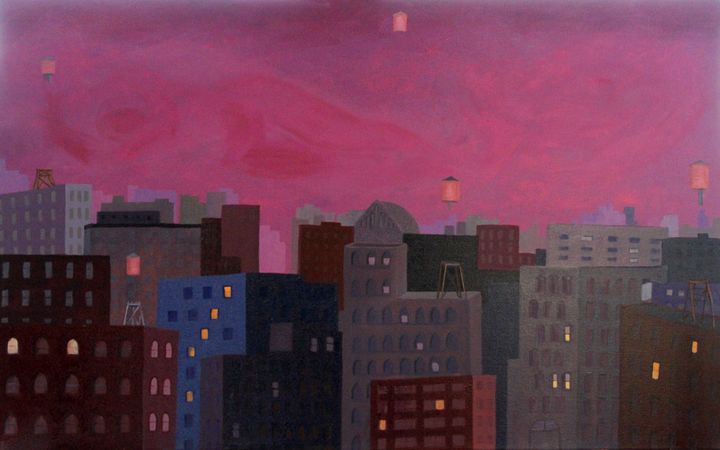 Magic City at Night - The View Out My Window: paintings by Gary Conger