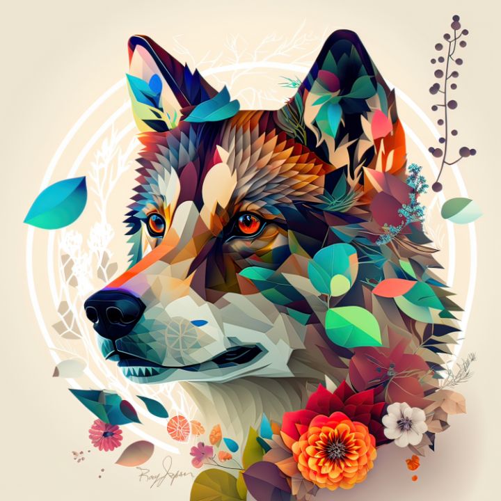 Floral Geometric Malamute #3 - Dog Master - Digital Art & AI, Animals ...