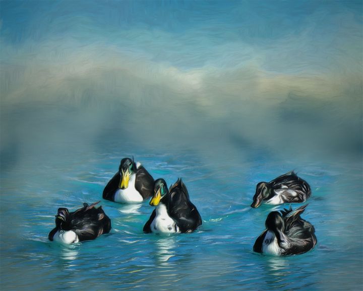 16x20 Swimming Ducks Painting - Heart and Soul Art - Paintings & Prints ...