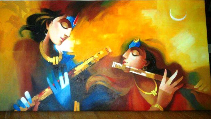 radha Krishna painting - Adroit Art