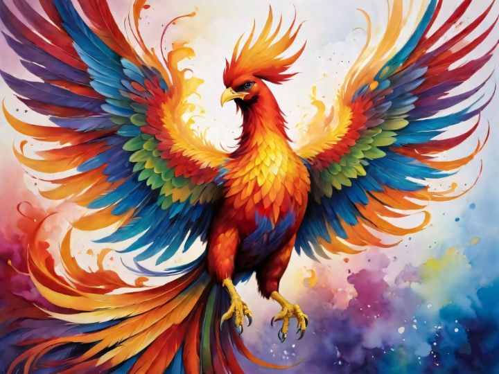 Emerging Phoenix Painting - A.D. Visual - Drawings & Illustration
