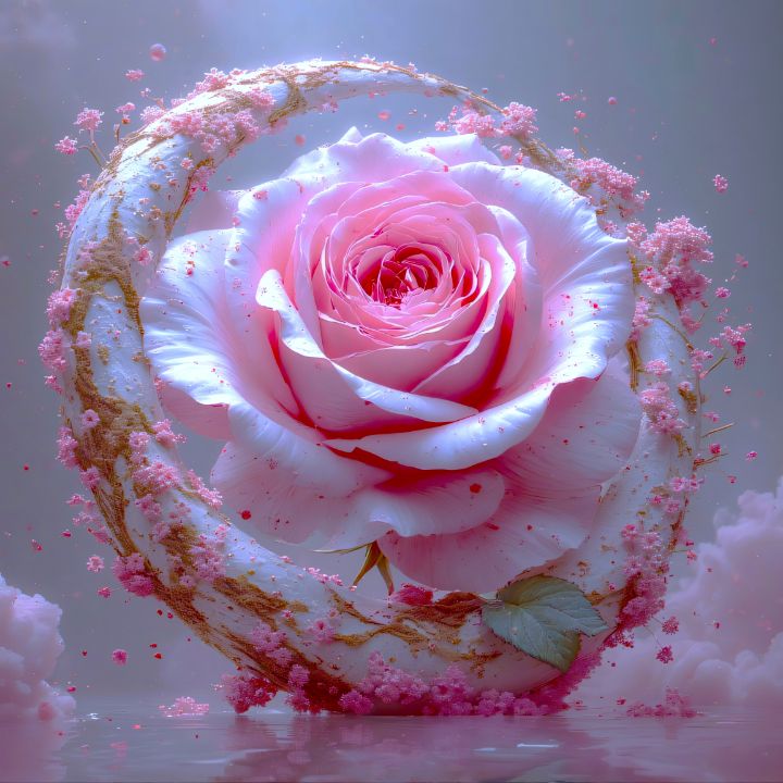 Celestial Bloom in Rose Halo - A.D. Digital Art - Digital Art & AI ...