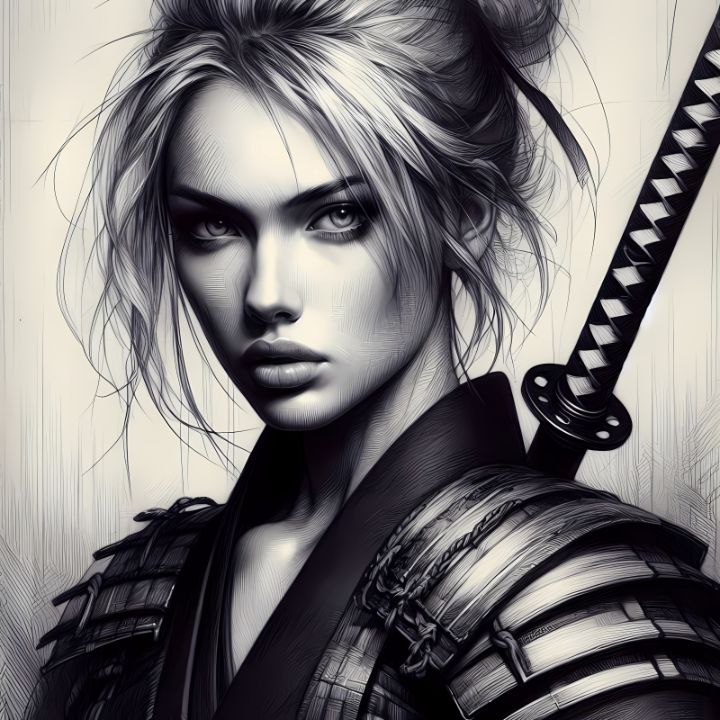 Beauty in Ninja Outfit - Portrait - A.D. Visual Digital Art - Paintings ...