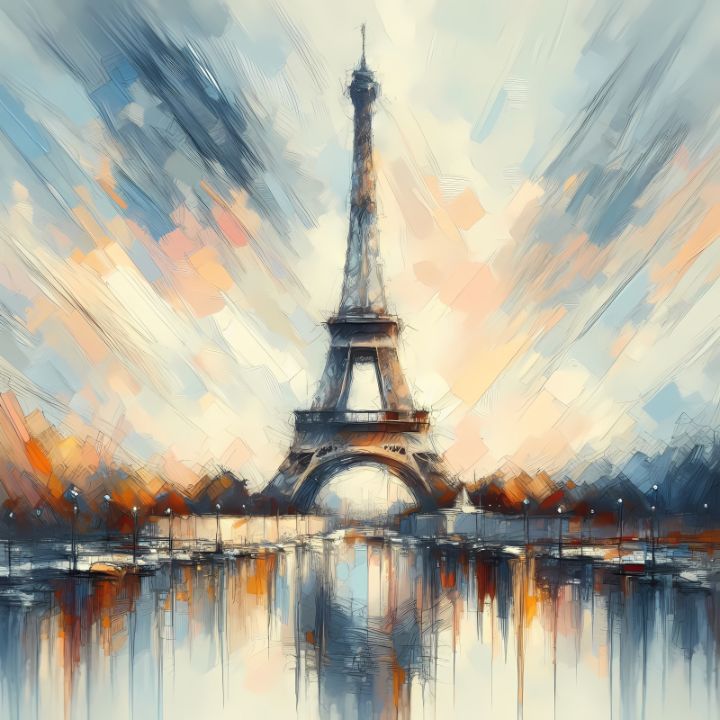 Eiffel Tower Canvas orders Print, Paris Oil Painting Print, Vibrant Colorful Art