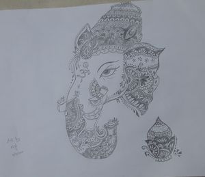 Lord Ganesha using mandala art