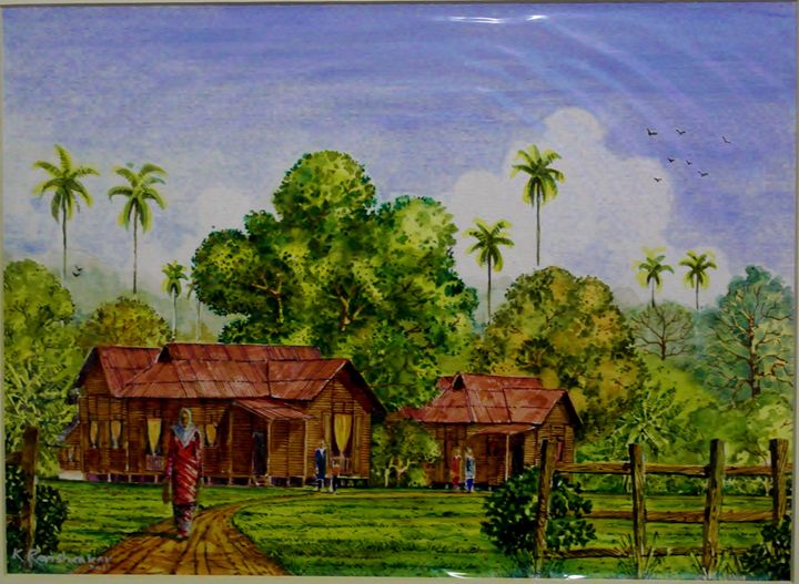 TRADITIONAL MALAY HOUSE 1 - Ravi Shankar's Art Gallery
