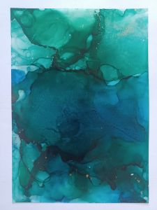 Original Alcohol Ink Painting, on Yupo Paper, Modern Art, Abstract Painting  5X7 
