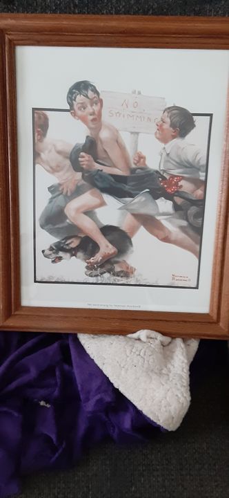No Swimming Norman Rockwell - Affordable artworks co.