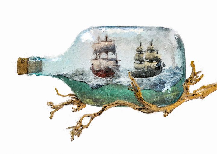 Sea in a bottle - Digital Art