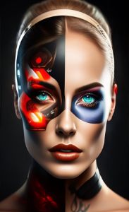 Cyborg Half/Half Beauty#9 - Blazology4Arts