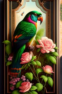 Parrot & Roses