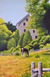 Plow Horse and Old Mill