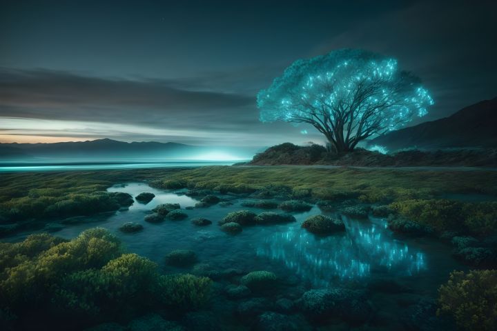Glowing Tree - Dust Gallery - Digital Art & AI, Flowers, Plants ...