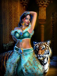 Disney princess jasmine and tiger