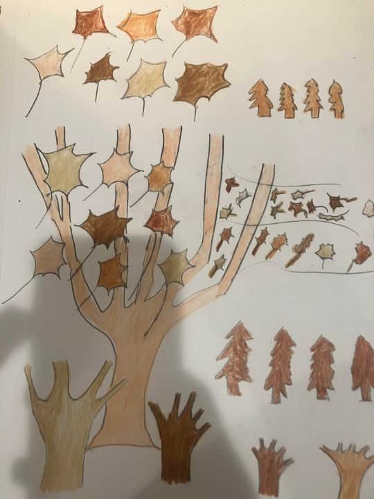 Autumn Scene - Colorful Dave - Drawings & Illustration, Flowers, Plants ...