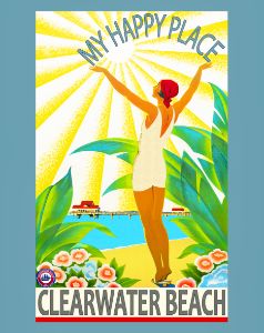 Clearwater Beach Vintage Poster
