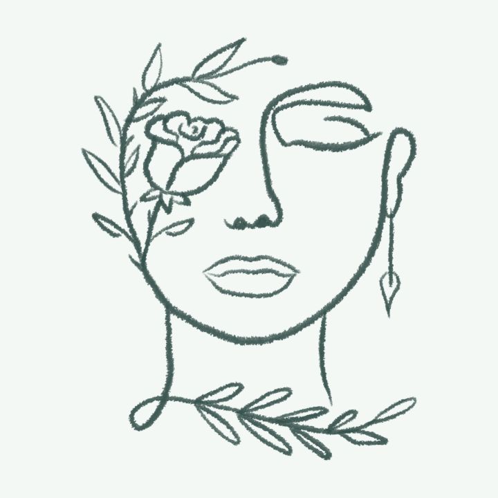 Green floral face 1 - SoJoHello