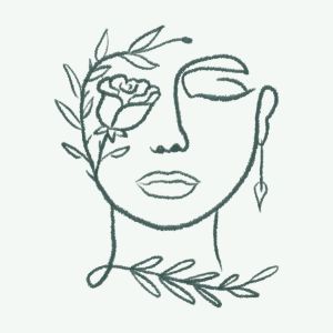 Green floral face 1