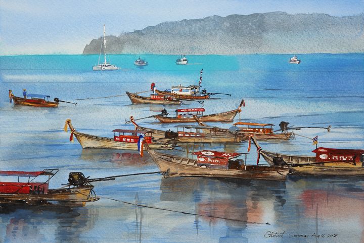 Seashore at the south of Thailand - Chotvich Suwongs - Paintings ...