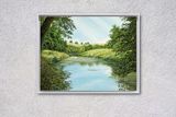 Oil painting with white frame