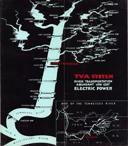 Vintage map of the Tva System