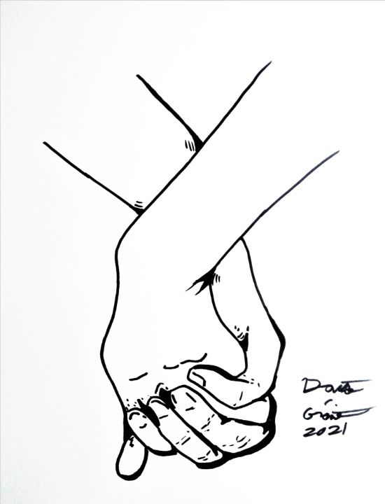 drawings of people holding each other