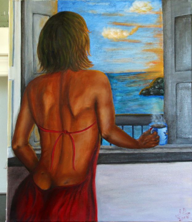 Morning Nude with coffee - Biplab´s Art Gallery