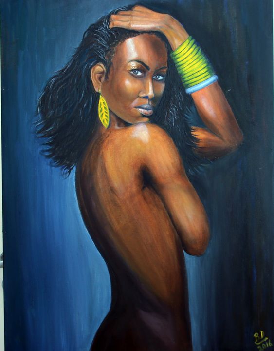 Nude African woman - Desire - Biplab´s Art Gallery