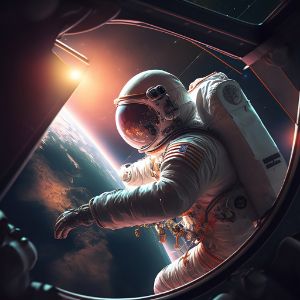 Astronaut in a perilous spacewalk - DvxArt
