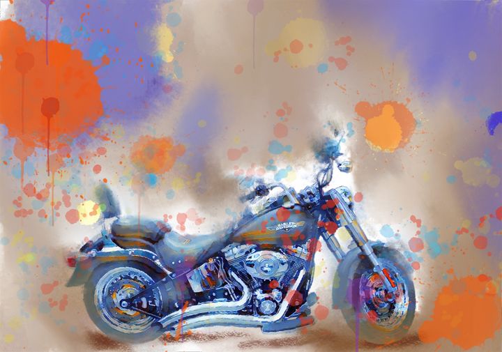 Harley Davidson Watercolor - Jay Carlson