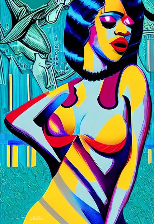 Cardi B Abstract 002 Print Grim Picasso Fine Art Gallery Paintings And Prints People