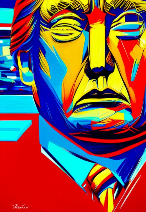 Donald Trump Abstract 001 Print Grim Picasso Fine Art Gallery Paintings And Prints People