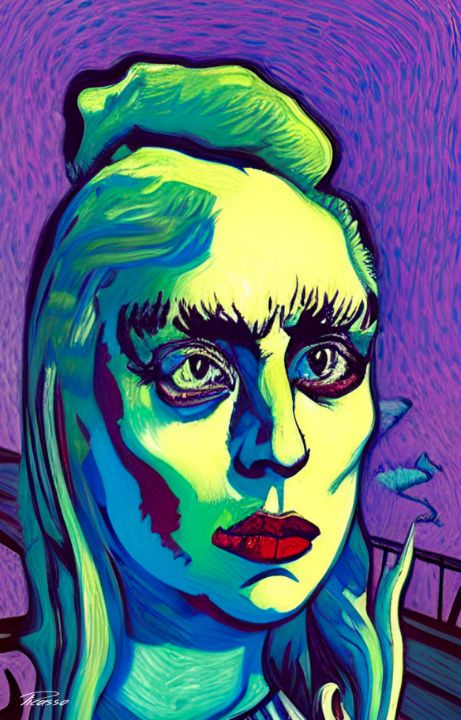 Lady Gaga Abstract 002 Print - Grim Picasso Fine Art Gallery ...
