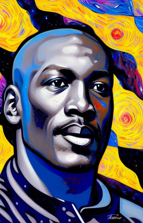 Michael Jordan Abstract 002 Print - Grim Picasso Fine Art Gallery ...