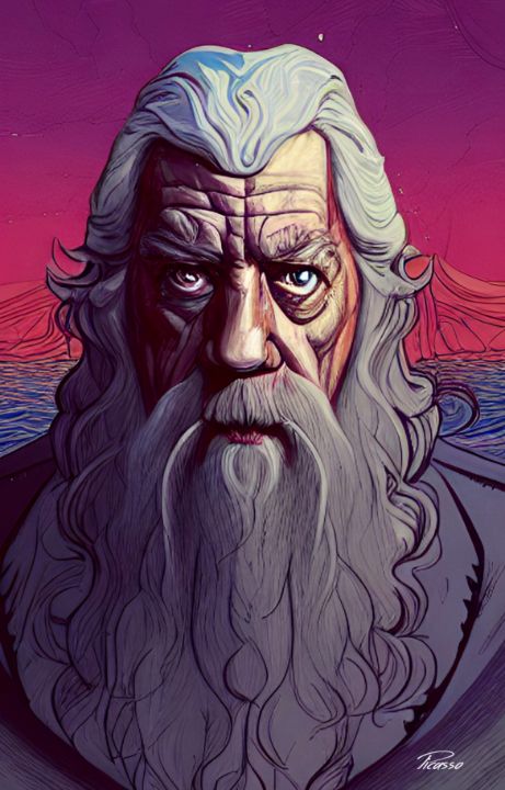 Gandalf Of The Twilight Hour Print Grim Picasso Fine Art Gallery Paintings And Prints Fantasy