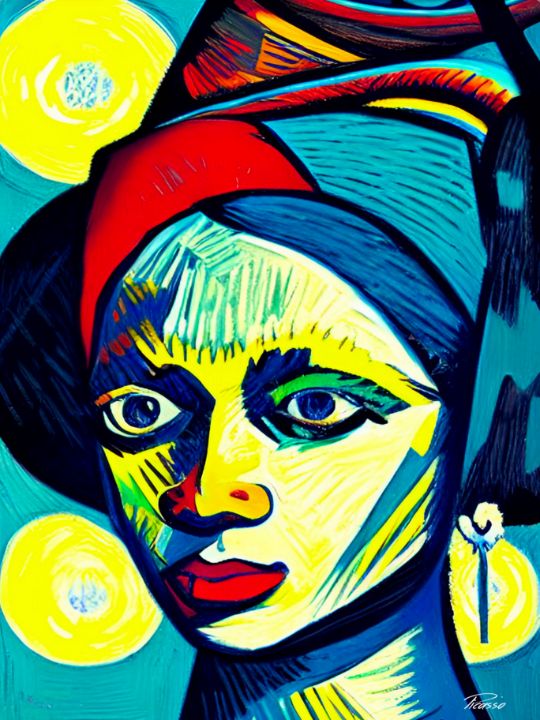 African tribal abstract 011 print grim picasso fine art gallery